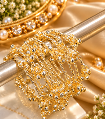 Ships in 5 working day(s) Kashmiri Ghungru Bangles Set with 8 PCS | Indian Jewellery Bridal Bangle Set | Traditional Indian Bangles Set SKU : BK-0631-OP-03.90