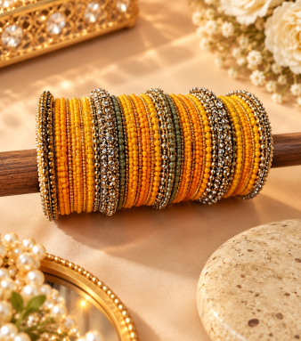 Premium Quality Copper Bangles Set for Women | Luxury Bridal Kada with Pearl Tassel Latkan | Traditional Wedding & Festive Jewelry Collection SKU : BK-0678-OP-09.20