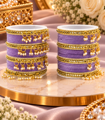 Indian Metal Bridal Bangle Set for Women, Traditional Wedding Bangles, Designer Ethnic Jewelry Collection SKU : IC1525