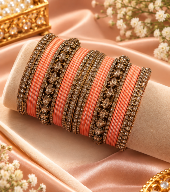 Antique Lac Bracelet with Matte Finish Bangles Set for Women | Traditional Indian Bridal & Festive Jewelry Collection SKU : ICLE103