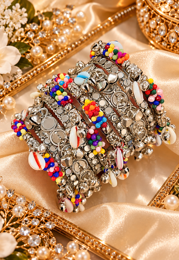 Multi Khodi Bangles Set For Women | Traditional Indian Bangles Set | Wedding & Festive Jewellery SKU : BK-MTL-A006