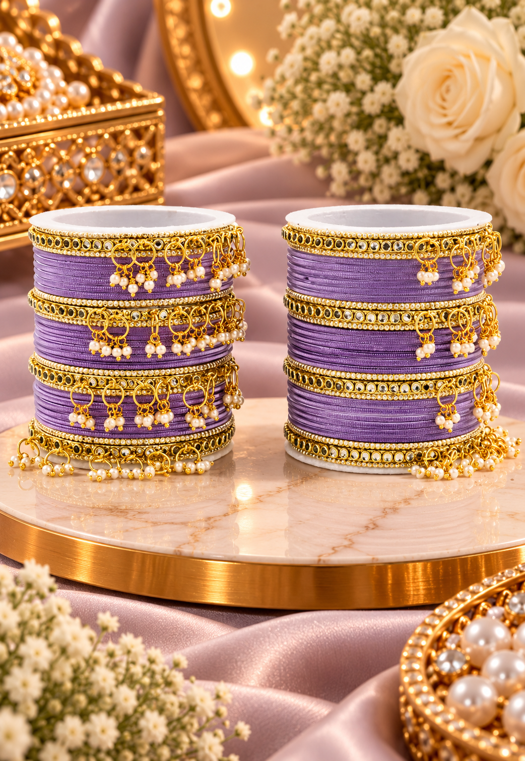 Indian Metal Bridal Bangle Set for Women, Traditional Wedding Bangles, Designer Ethnic Jewelry Collection SKU : IC1525