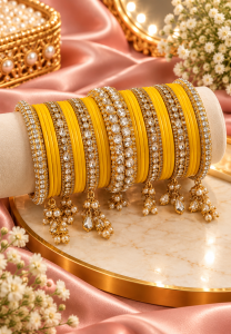 Pakistani Pearl Pacheli Bangle Kada Set, Indian Chura Set, Bridal Chura, Weddings Jewelry Set, Kada Set, Bridal BangleSKU : libasaa00596