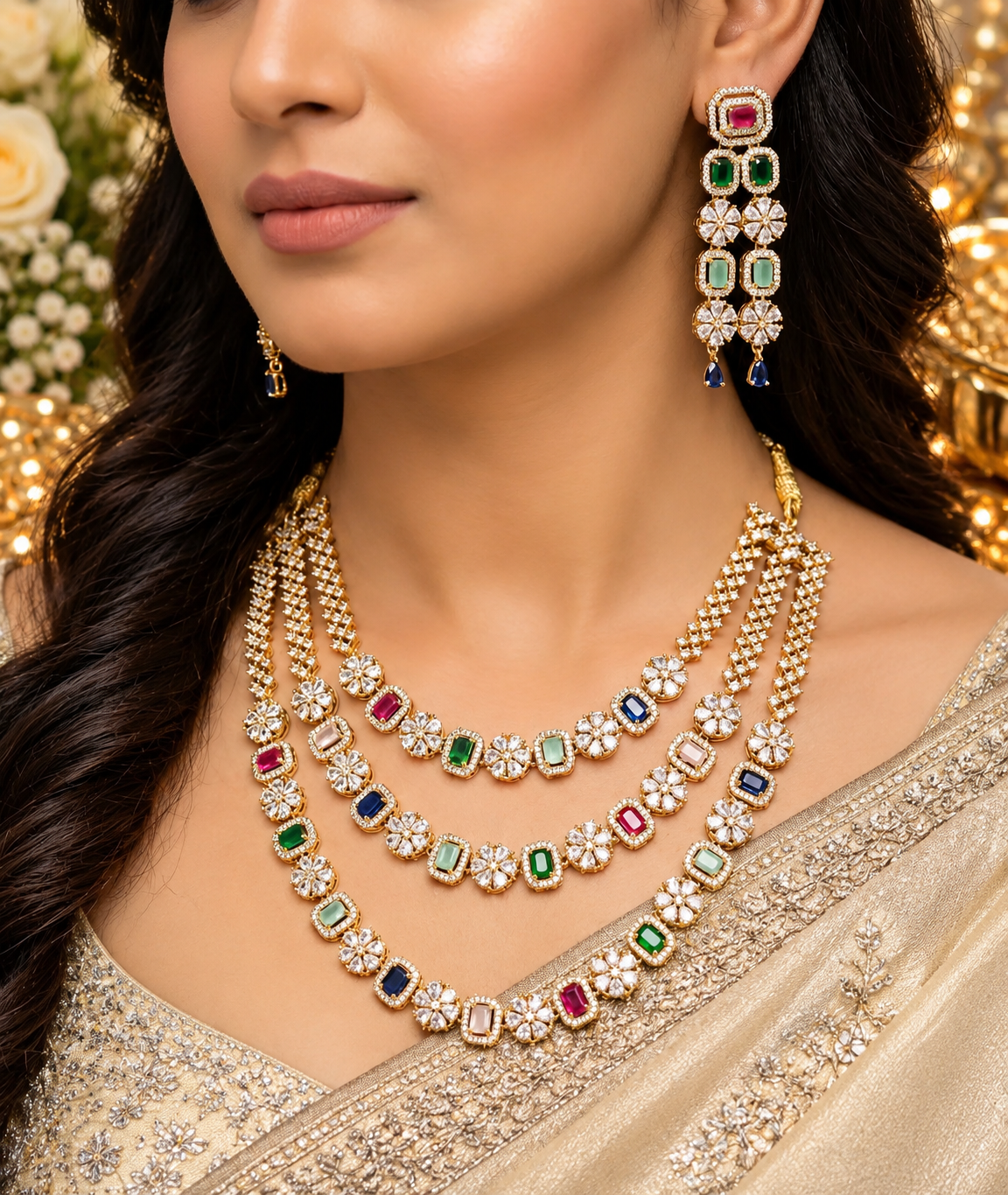 Luxurious Bridal American Diamond Necklace