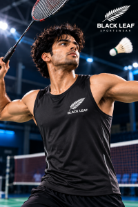 Black Leaf Men's Sports Sando – Lightweight Performance WearStay cool, comfortable, and ready for action with the Black Leaf Sports Sando. Designed for workouts, badminton, running, gym sessions, and everyday activewear, it offers a sporty look with lightweight comfort and freedom of movement. Its athletic design makes it a perfect choice for training and high-energy activities. Key Features: Lightweight and comfortable Breathable, sweat-wicking performance Stretch-friendly fit for easy movement Sleeveless design for enhanced mobility Ideal for gym, sports, running, and casual wear Black Leaf – Play. Train. Repeat.