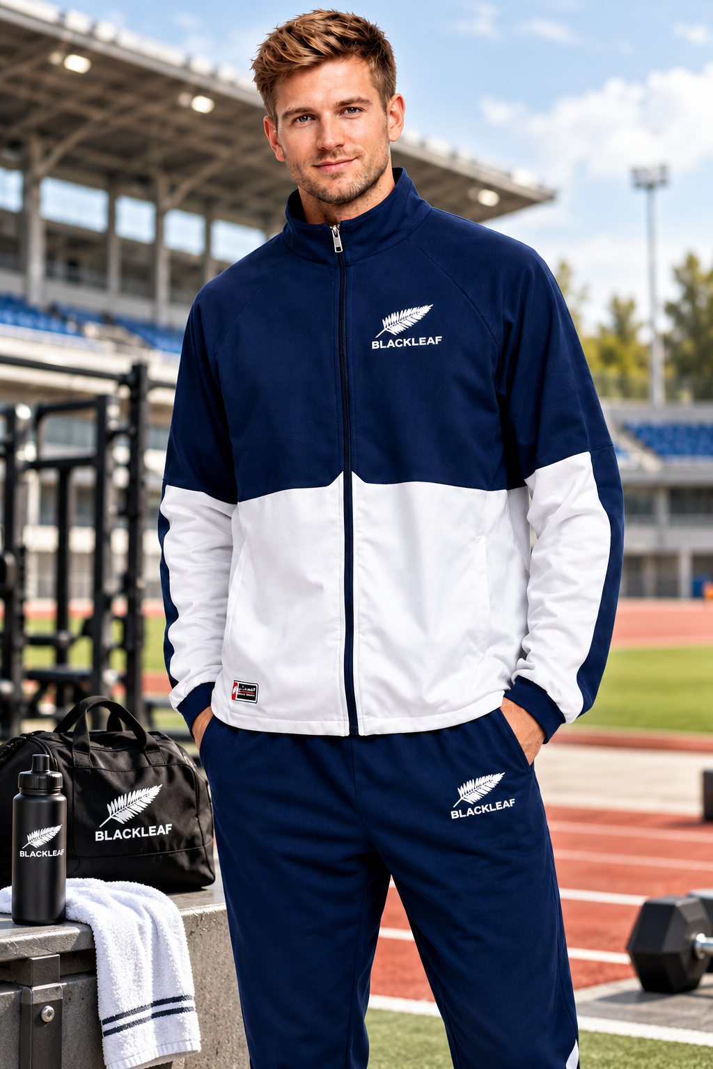 BLACKLEAF Premium Sports Tracksuit for Men – Stylish, Comfortable & Performance-Ready Ships in 5 working day(s) BLACKLEAF Premium Sports Tracksuit for Men – Stylish, Comfortable & Performance-Ready BLACKLEAF Premium Tracksuit – Style Meets Performance Upgrade your athletic wardrobe with the BLACKLEAF Premium Tracksuit, designed for the perfect blend of style, comfort, and performance. Featuring a modern black-and-burgundy color combination, a sleek stand collar, a smooth front zipper, and signature logo detailing, it delivers a sporty and stylish look. Lightweight, comfortable, and versatile, it’s ideal for workouts, outdoor activities, travel, and everyday casual wear.